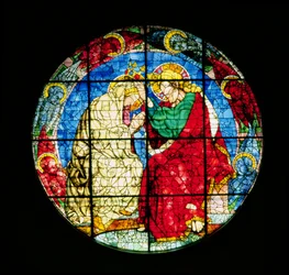 Oculus, der die Krönung der Jungfrau darstellt, 1438